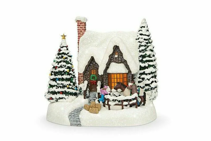 Thomas Kinkade Teleflora Christmas Skaters & Carolers – 2024 Inspirations Village Set Of 2