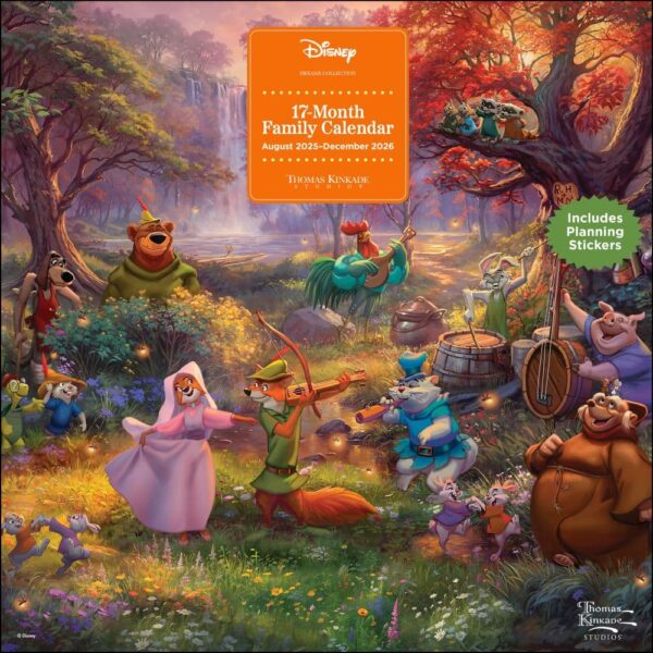 Thomas Kinkade Disney Family Organizer 2026 Wall Calendar